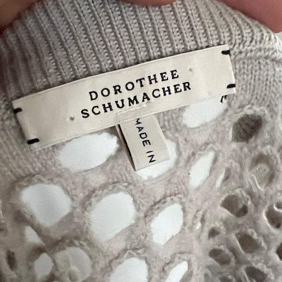 Dorothee Schumacher Sz 2 (M) Gray Wool Lazer Eyelet Knit Sweater Made in Germany - Picture 4 of 9